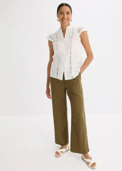 Chemisier sans manches en broderie anglaise, 100% coton