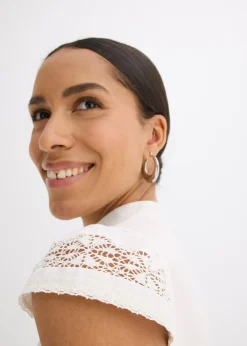 Chemisier sans manches en broderie anglaise, 100% coton