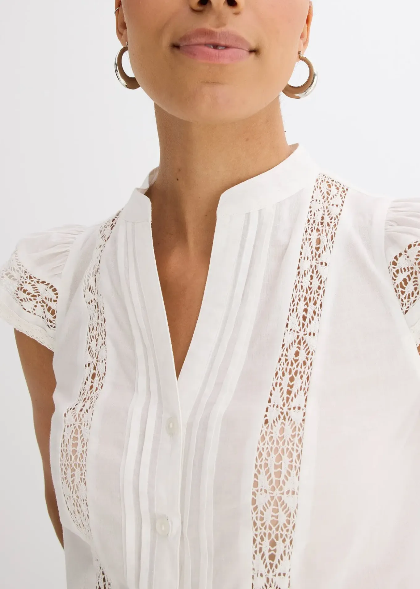 Chemisier sans manches en broderie anglaise, 100% coton