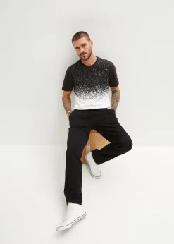 Chino extensible à taille élastiquée, droit et ample