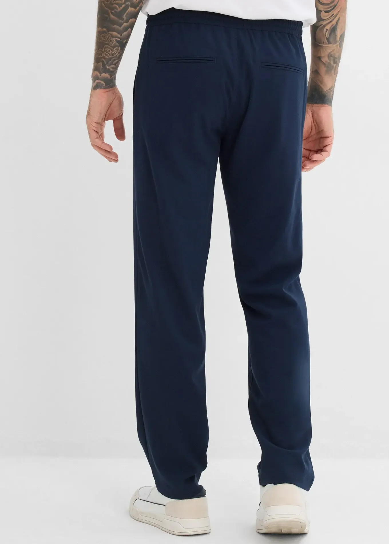 Chino extensible à taille élastiquée, droit et ample