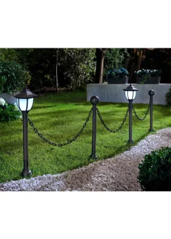 Éclairage solaire bordure de chemin avec chaîne