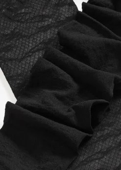 Collant voile résille à motif floral