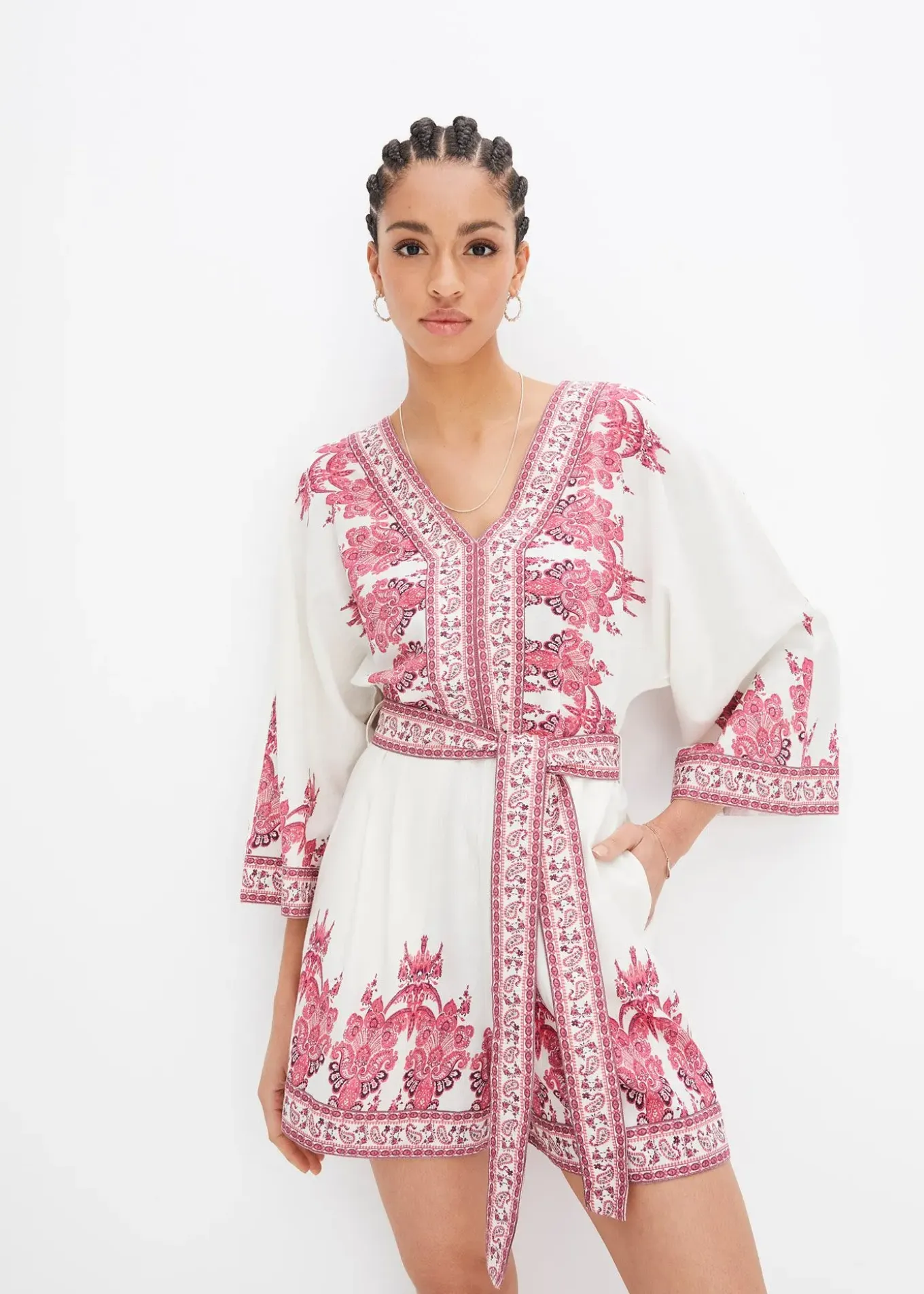 Combi short avec lin