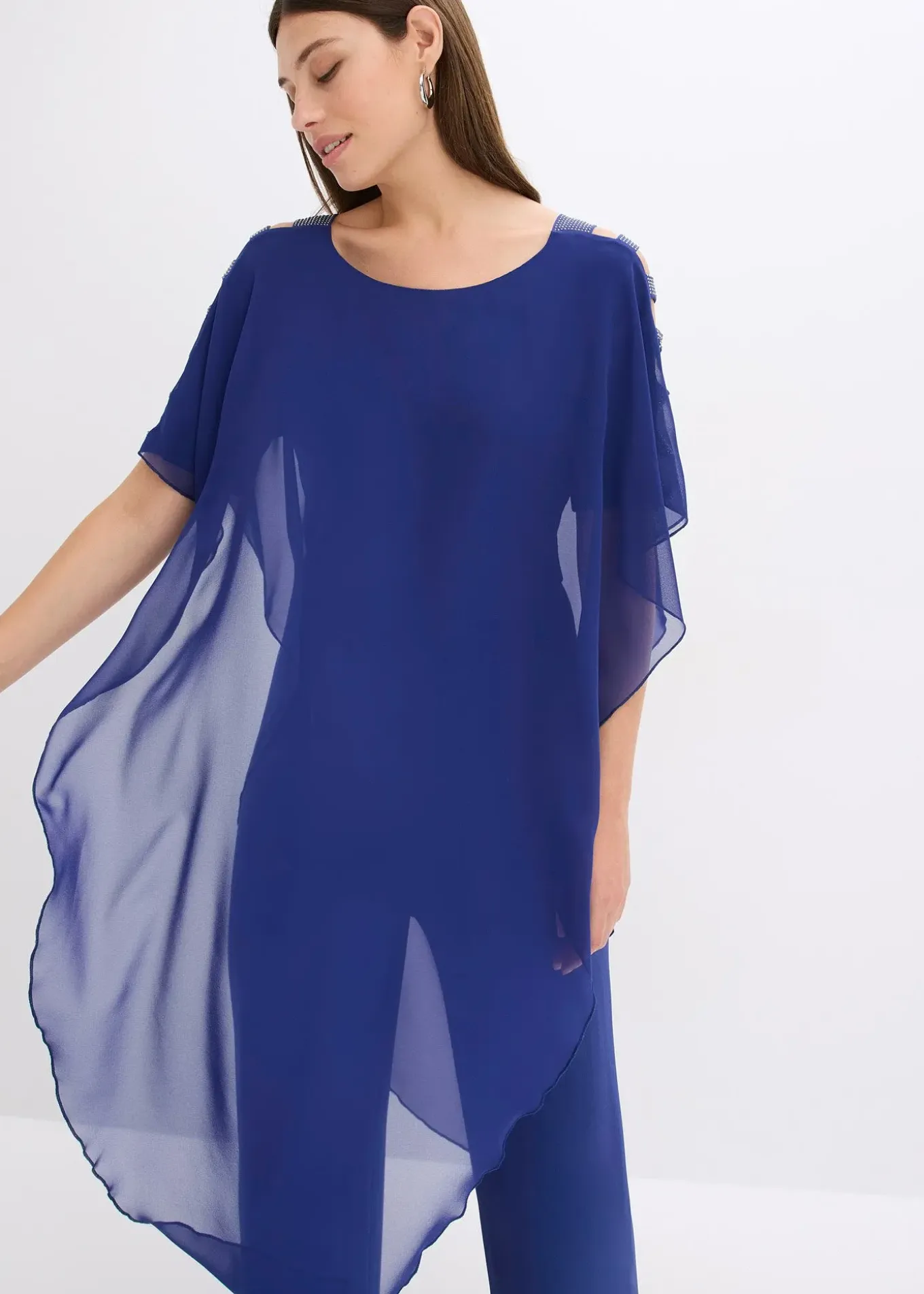 Combinaison à drapé en mousseline légère