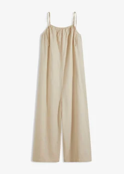 Combinaison aérienne en lin et viscose