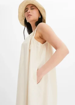 Combinaison aérienne en lin et viscose