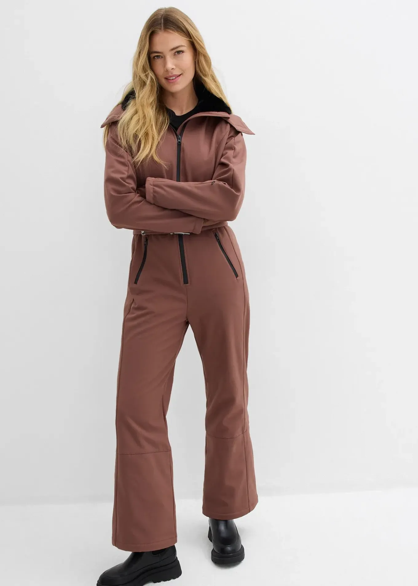 Combinaison de ski rembourrée en softshell déperlant