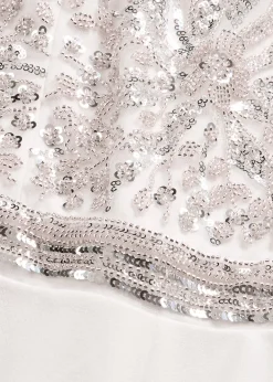 Combinaison en crêpe texturé avec perles brodées