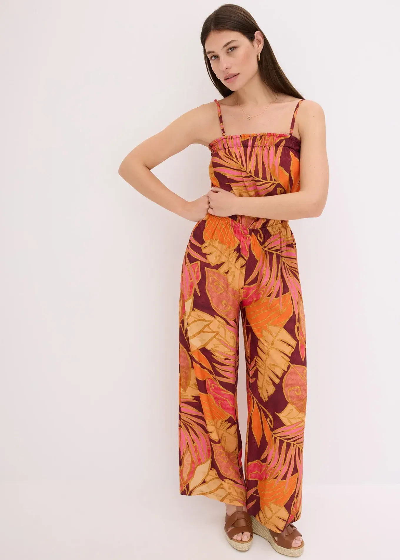 Combinaison imprimée en viscose fluide