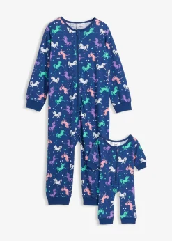 Combipyjama 100% coton avec combinaison poupée (ens. 2 pces)