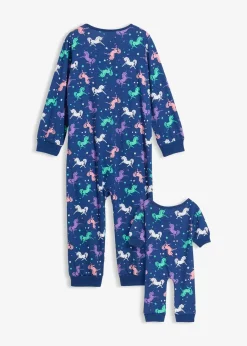 Combipyjama 100% coton avec combinaison poupée (ens. 2 pces)