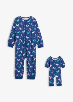 Combipyjama 100% coton avec combinaison poupée (ens. 2 pces)