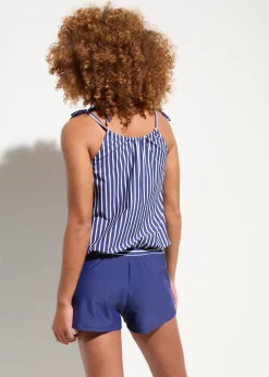 Combishort de bain avec bretelles à nouer