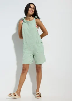 Combishort de plage en gaze de coton