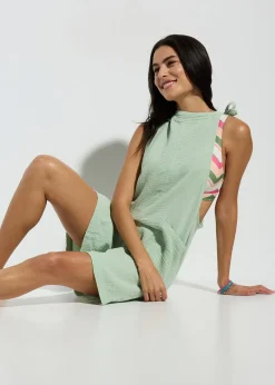 Combishort de plage en gaze de coton