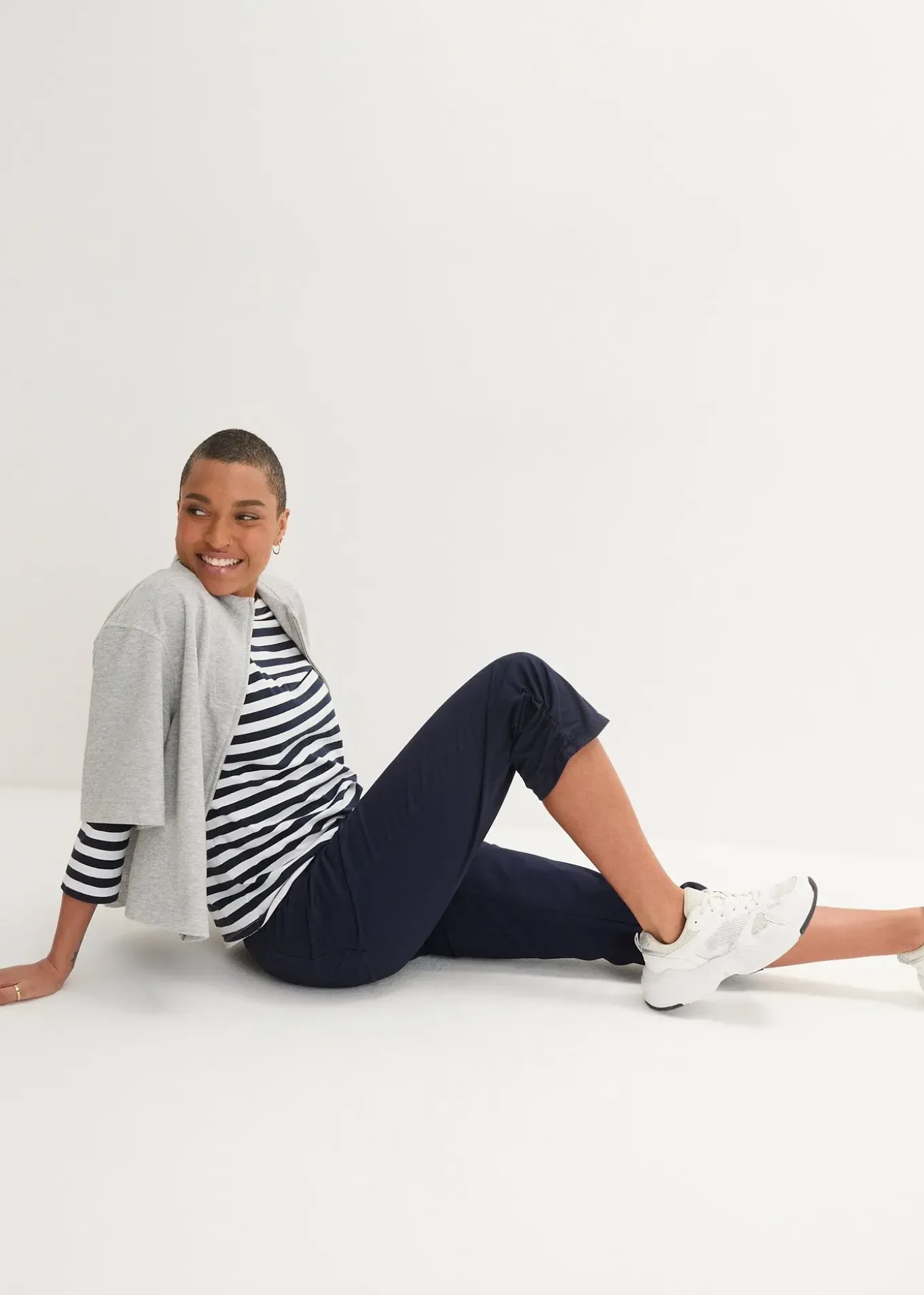 Corsaire à empiècement taille confortable et fronces