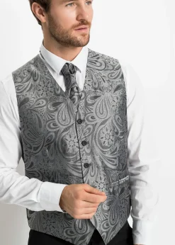 Costume de mariage 5 pièces avec gilet et cravate, regular