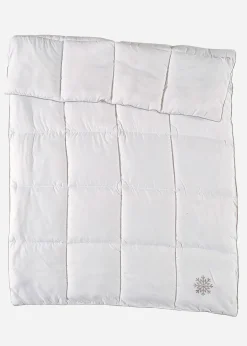 Couette chaude toucher duvet, motif de flocons
