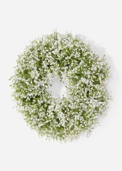 Couronne de porte avec gypsophile