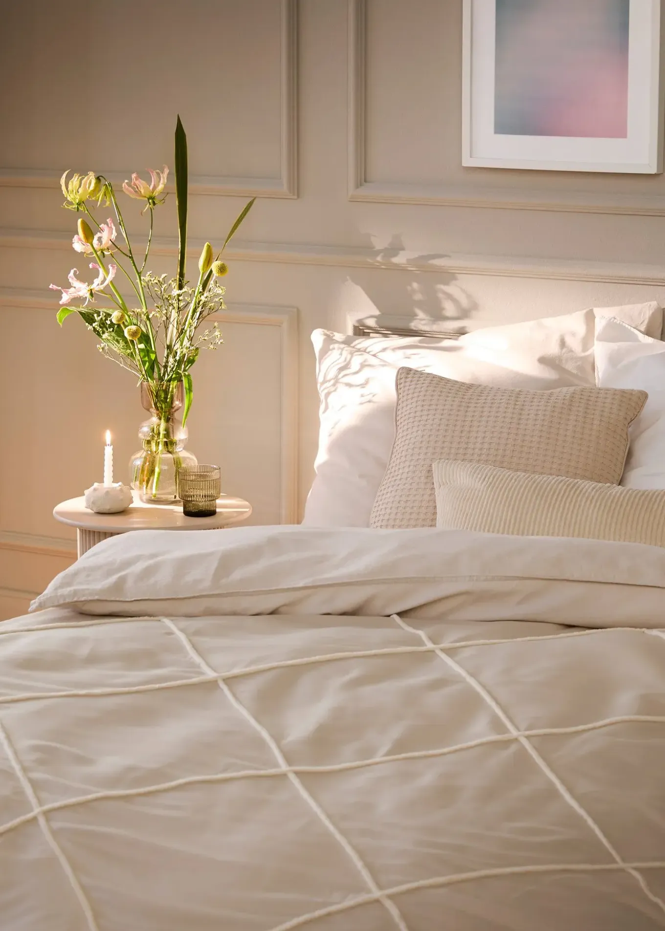 Couvre-lit avec carrés