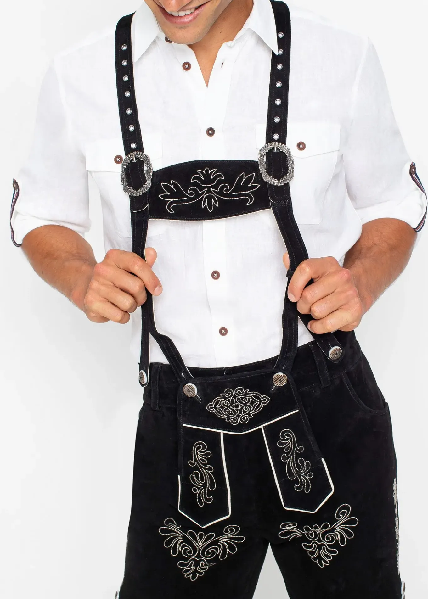 Culotte courte bavaroise en cuir Regular Fit