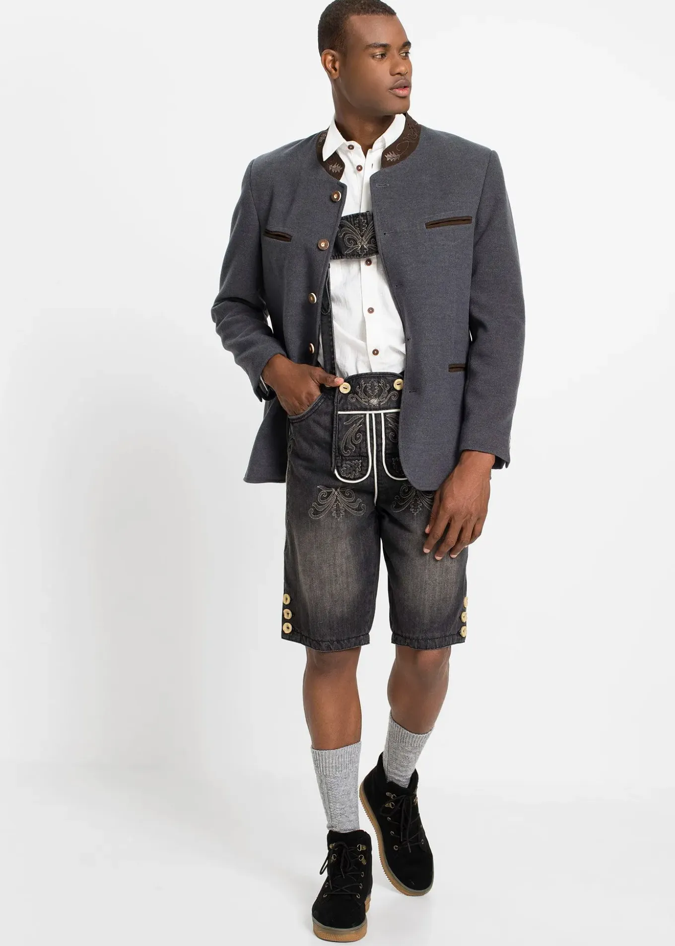 Culotte courte bavaroise en jean regular