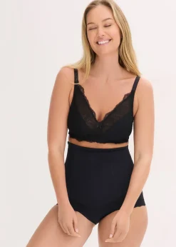 Culotte sculptante taille haute avec dentelle, maintien modéré