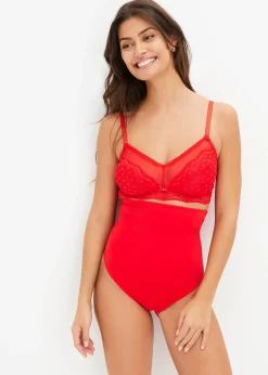 Culotte sculptante taille haute avec dentelle, maintien fort