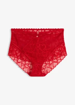 Culotte taille haute avec dentelle cœurs