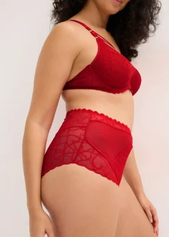 Culotte taille haute avec dentelle cœurs