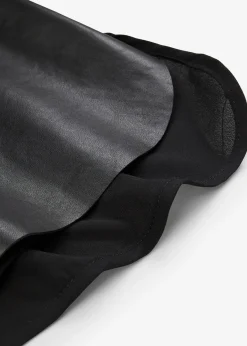 Débardeur avec devant en cuir nappa d’agneau