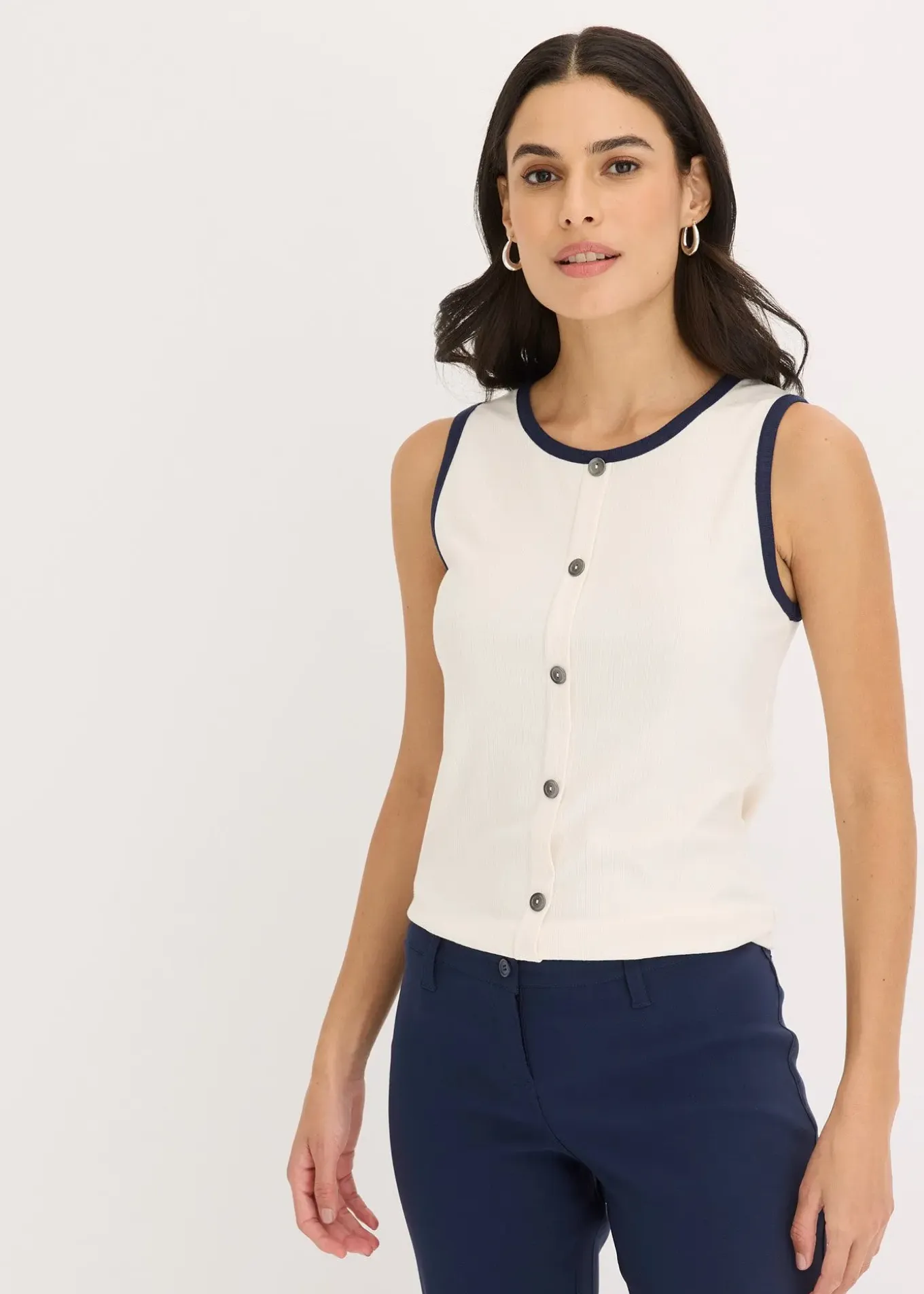 Débardeur en jersey à bordure contrastante