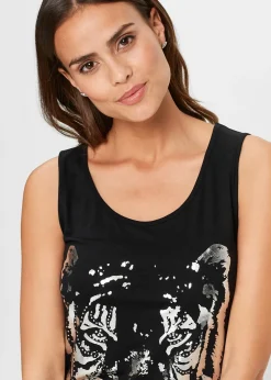 Débardeur long à logo imprimé