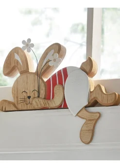 Déco encadrement de porte lapin avec fleurs