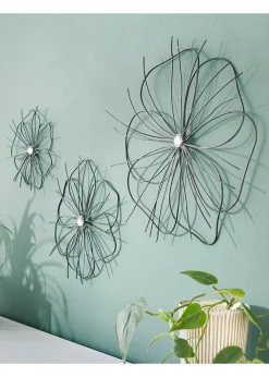 Déco murale en forme de fleurs (Ens. 3 pces.)