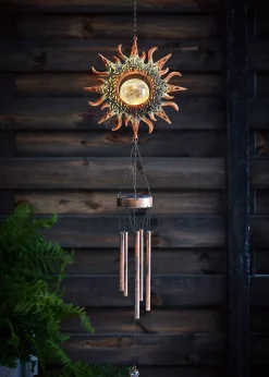 Déco solaire carillon avec boule en verre