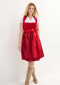 Dirndl avec corsage en velours et tablier en satin