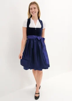 Dirndl avec corsage en velours et tablier en satin