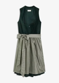 Dirndl avec corsage en velours et tablier en satin