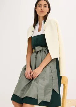 Dirndl avec corsage en velours et tablier en satin