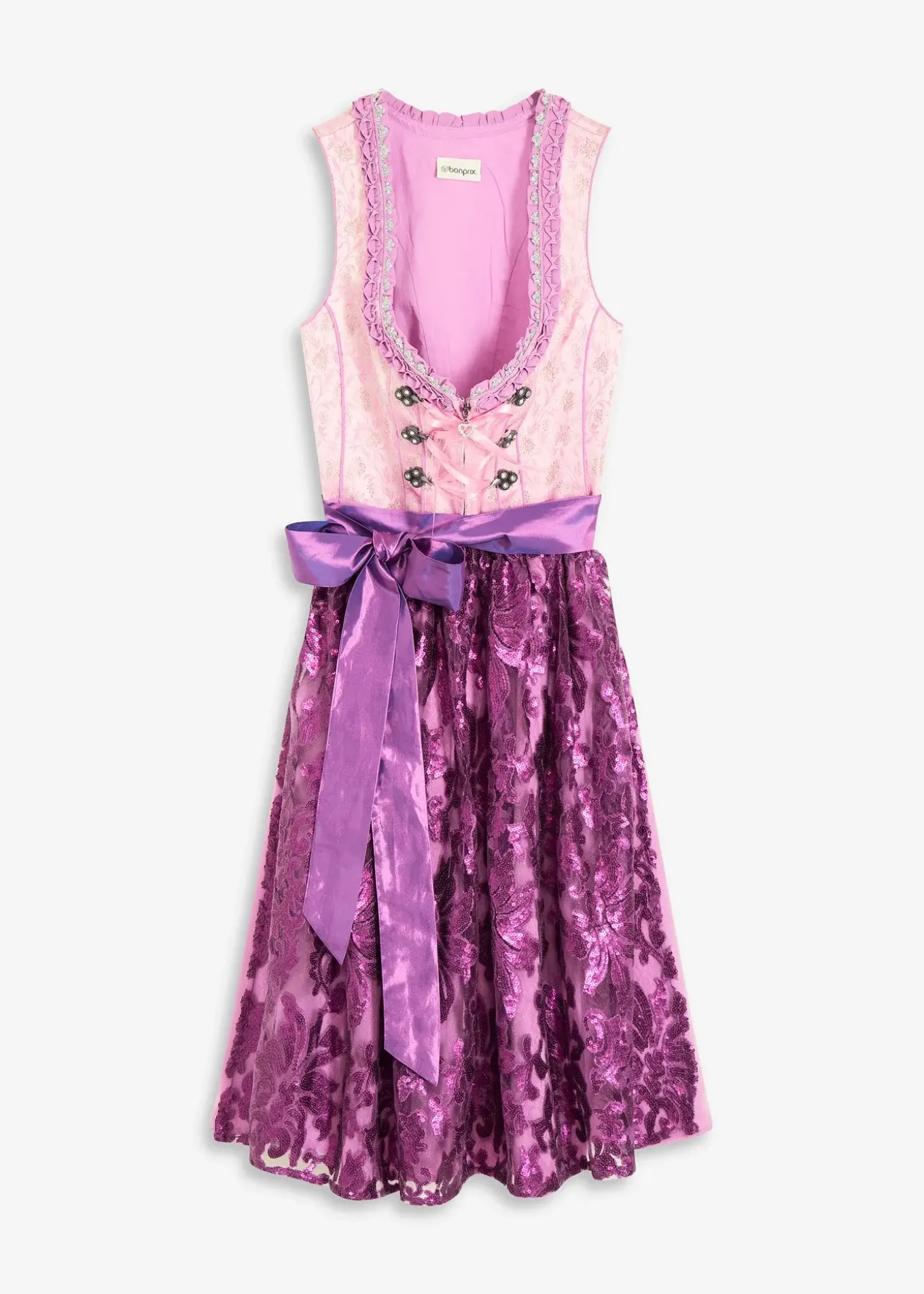 Dirndl avec tablier à sequins (ens. 2 pces)