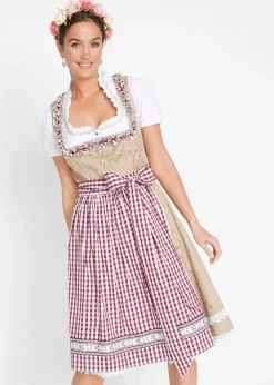 Dirndl avec tablier, longueur genou (ens. 2 pces)