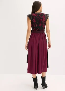 Dirndl avec velours en longueur midi (ens. 2 pces)