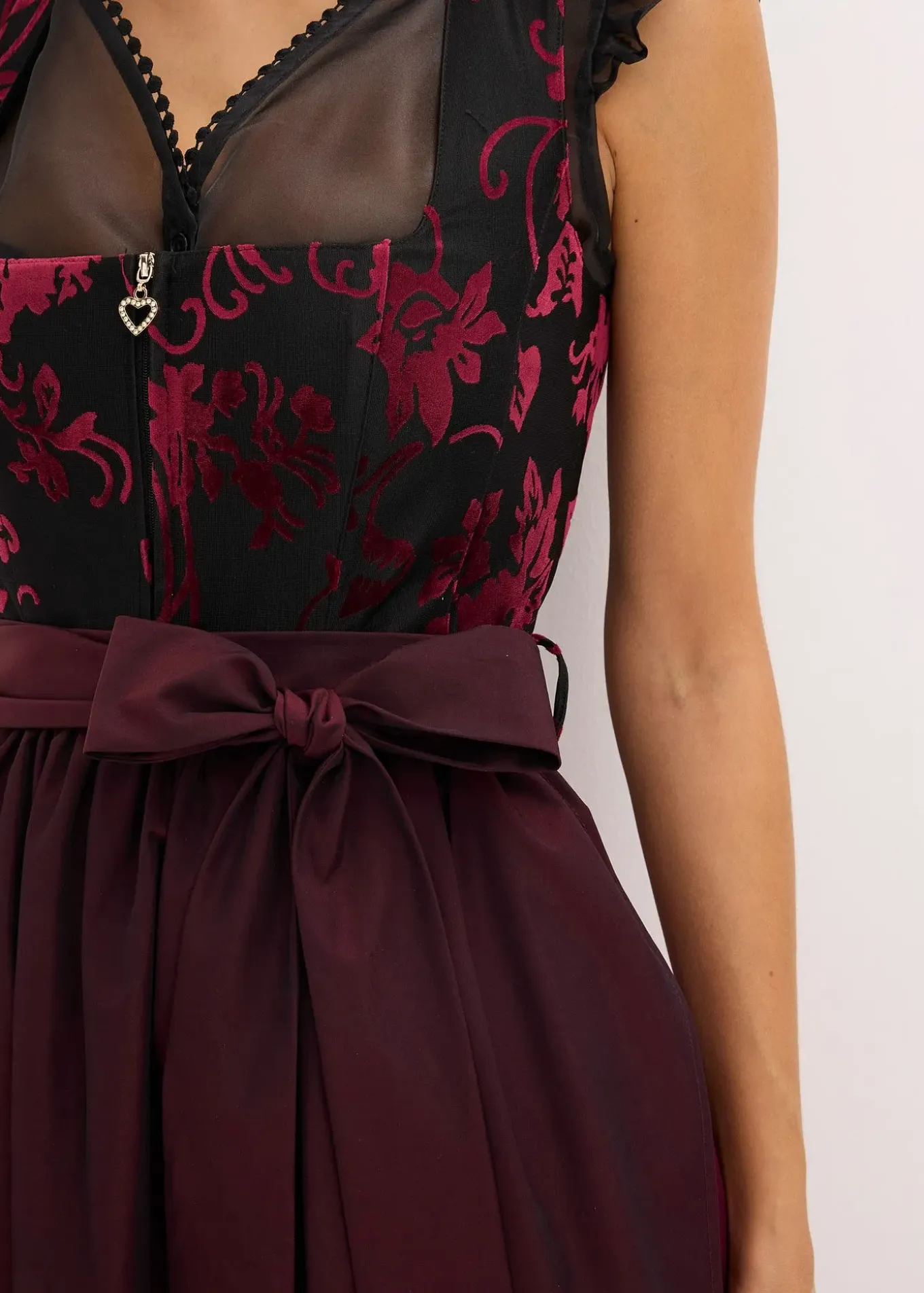 Dirndl avec velours en longueur midi (ens. 2 pces)