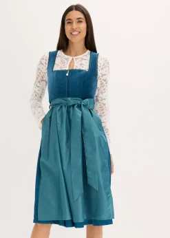Dirndl avec velours en longueur midi (ens. 2 pces)