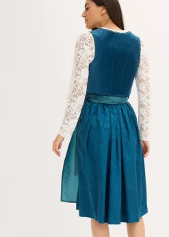 Dirndl avec velours en longueur midi (ens. 2 pces)