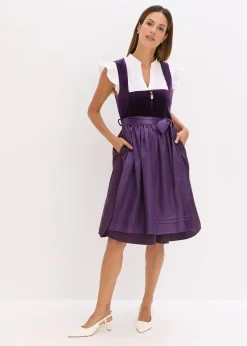 Dirndl avec velours en longueur midi (ens. 2 pces)