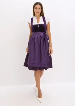 Dirndl avec velours en longueur midi (ens. 2 pces)