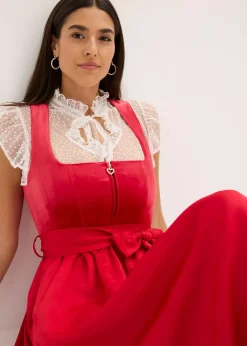 Dirndl avec velours, longueur midi (ens. 2 pces)